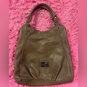 Marc Jacobs XL Brown Taupe Leather Hobo Purse Workwear